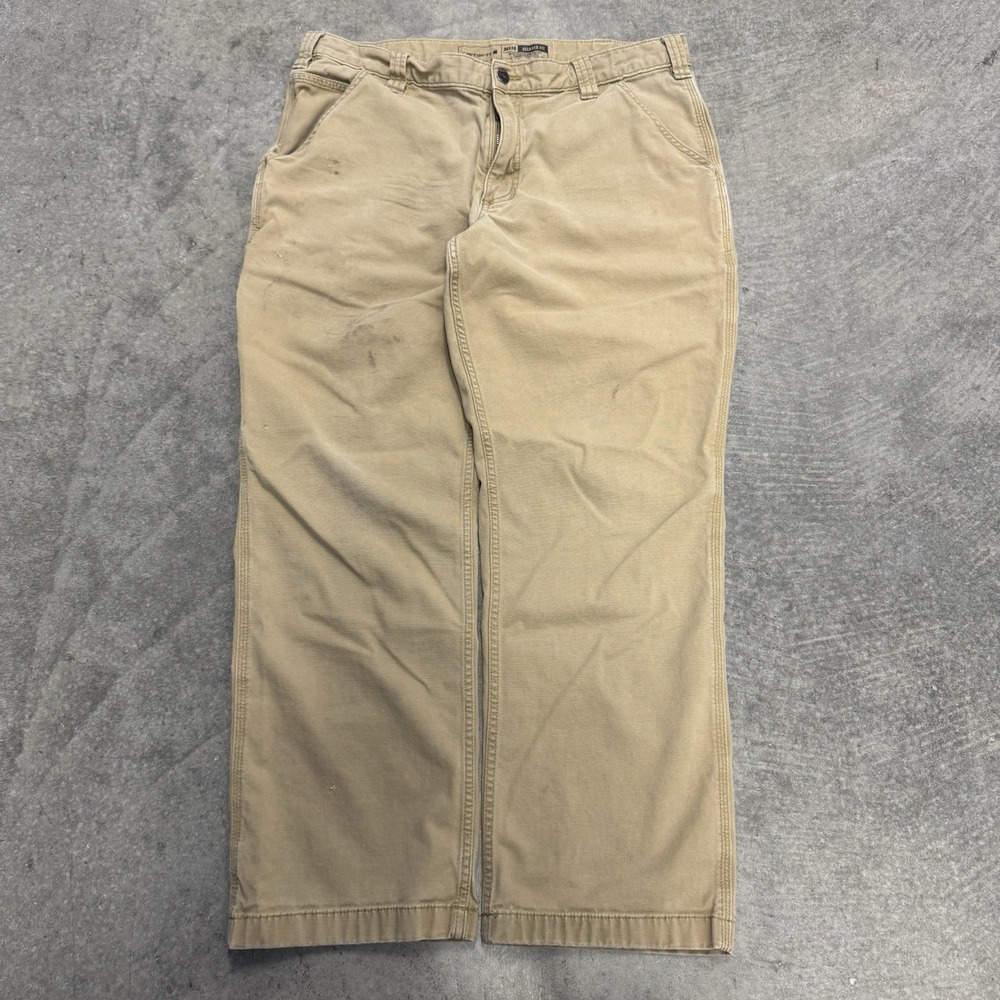 Carhartt Mens Relaxed Fit Canvas Work Pants Tan Khaki 102291 253 Utility 34x28